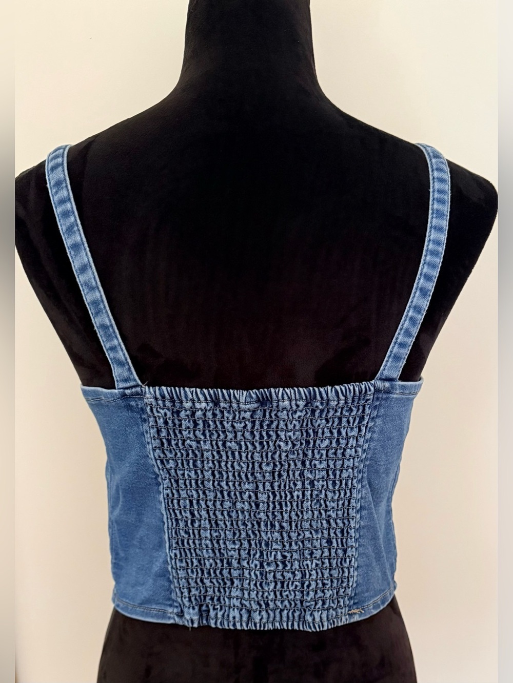 No Boundaries Women's Denim Corset Top, Size L - Picture 5 of 6